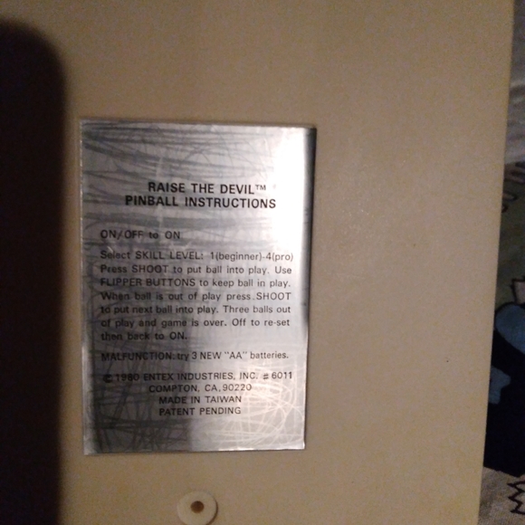 Raise The Devil 1980 Electronic Hand-Held PinBall Arcade Game by ENTEX - Picture 7 of 14